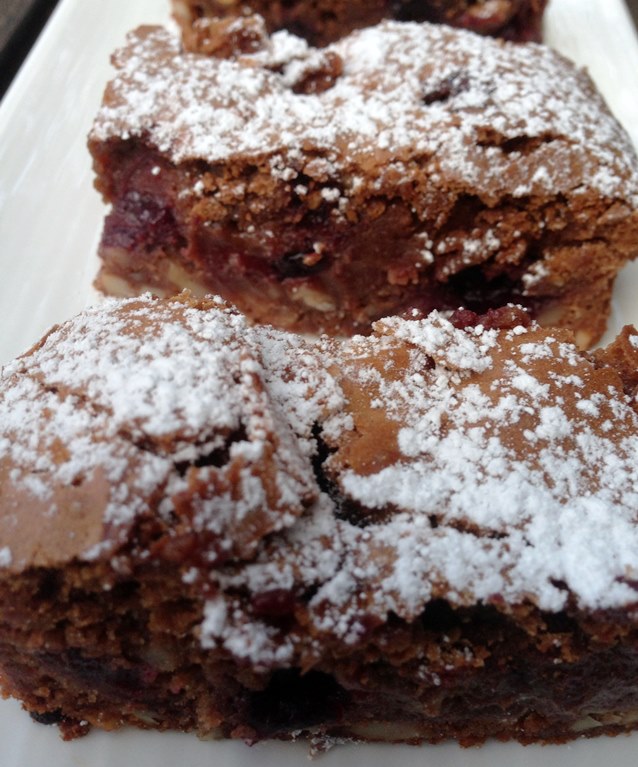 Cherry and Almond Brownies