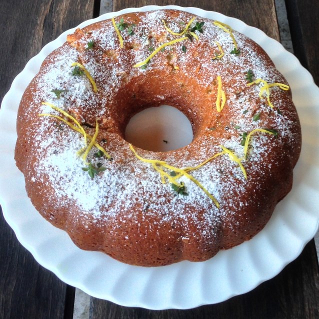 Cream Cheese Pound Cake With Lemon, Thyme and Gin