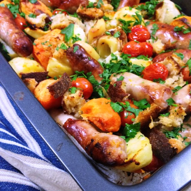 Sausage and Potato Tray Bake