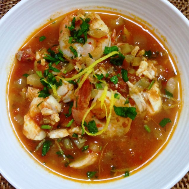 Spicy Mediterranean Seafood Soup