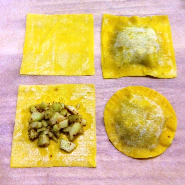 Hot Apple Wonton Pies In Progress