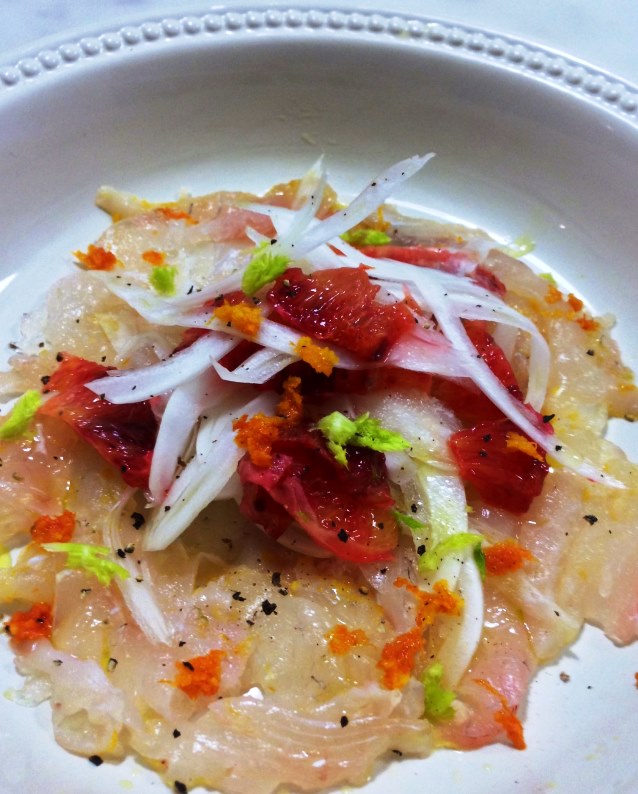 Citrus Cured Snapper With A Fennel and Blood Orange Salad