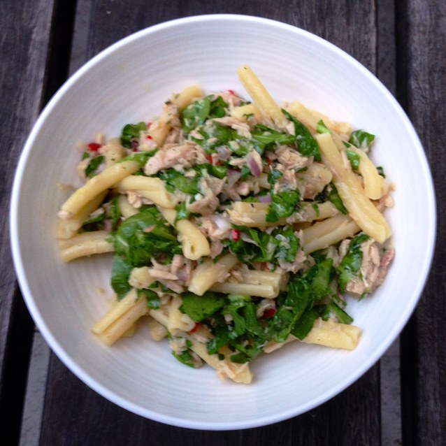 No Cook Penne With Tuna, Rocket and Lemon