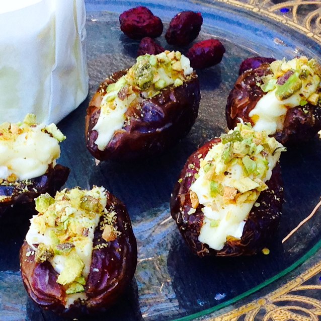 Medjool Dates With Brillat Savarin And Pistachio