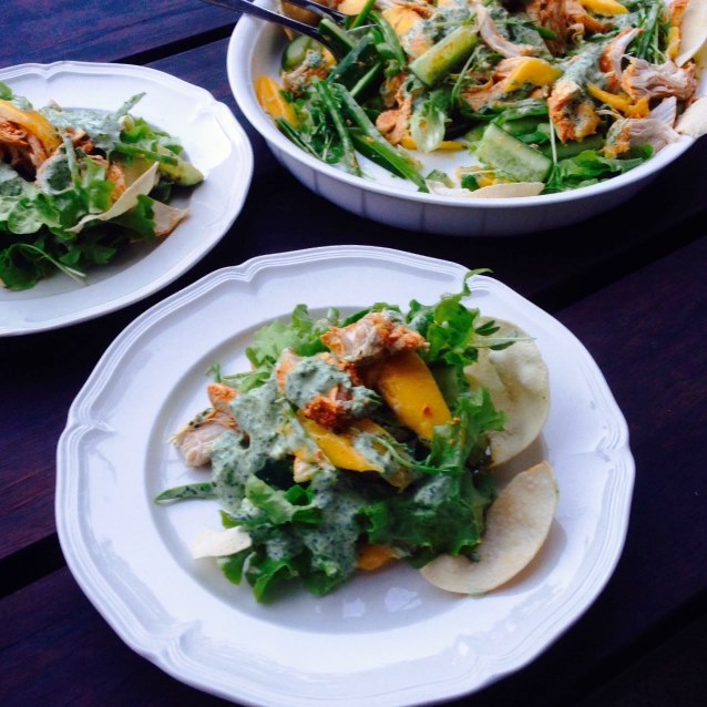 Tandoori Chicken and Fresh Mango Salad With Pappadums