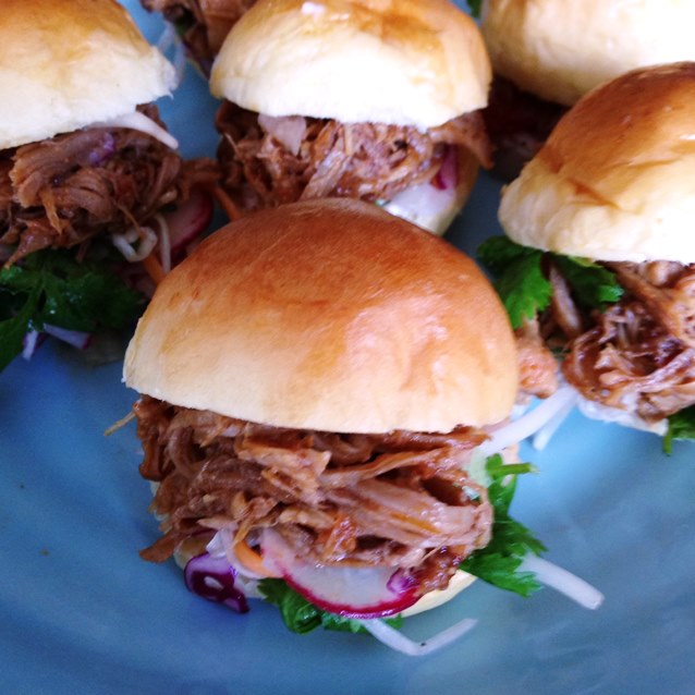 Pulled Pork Sliders With Asian Slaw