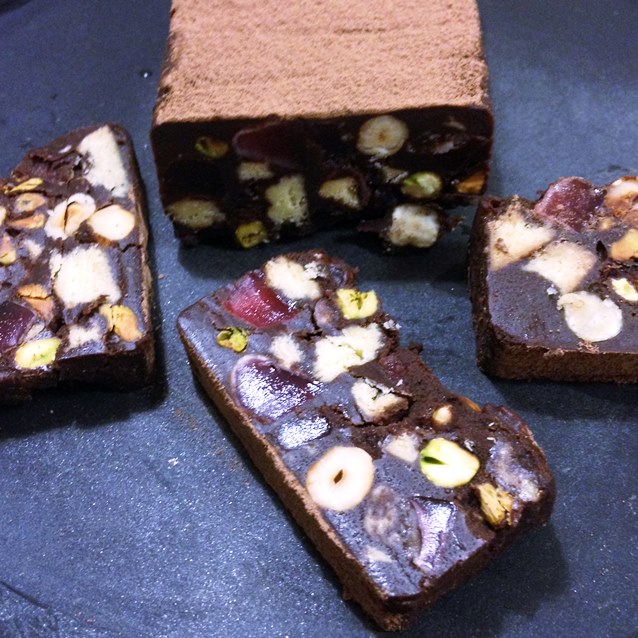 Chocolate Hedgehog Slice With Hazelnut, Pistachio and Turkish Delight