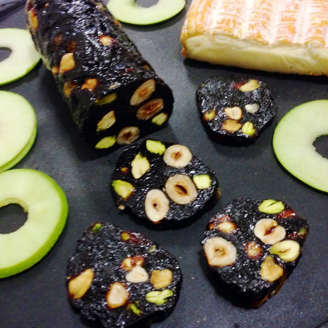 Prune, Pistachio and Hazelnut Log