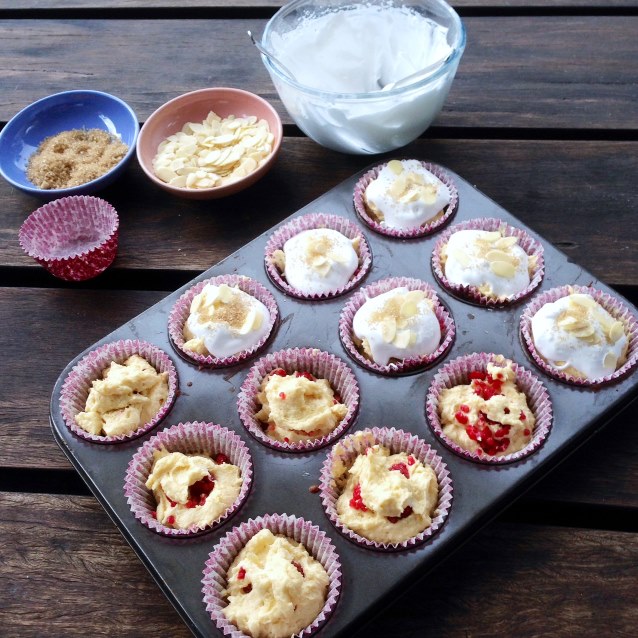 Raspberry and Almond Cupcakes With Baked Meringue Topping 2