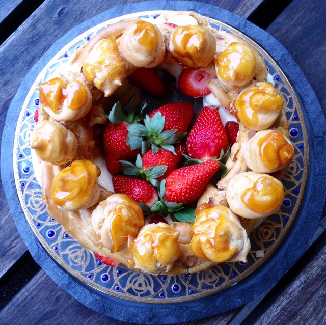 Strawberry Choux Pastry Crown