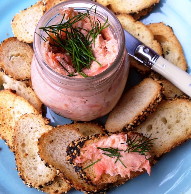 Smoked Trout Dip With Seeded Sourdough Baguette Toasts