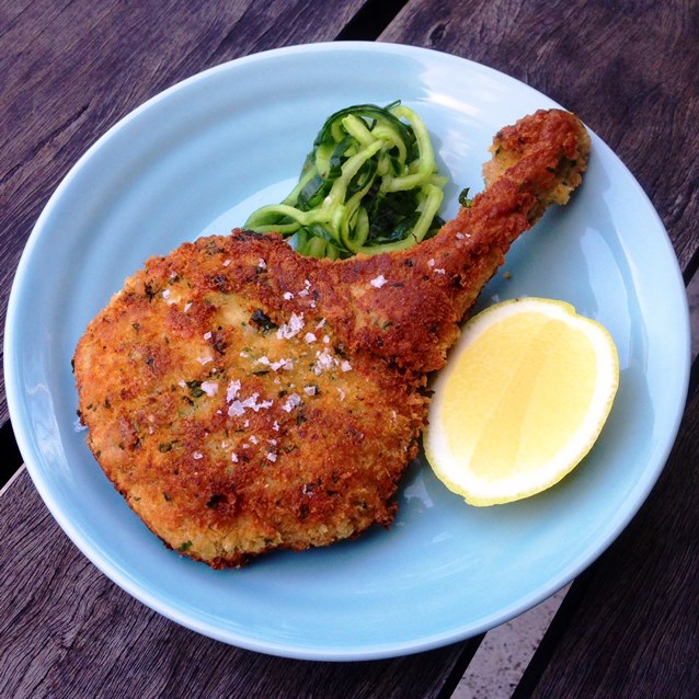 Parmesan, Parsley and Lemon Crumbed Pork Cotoletta
