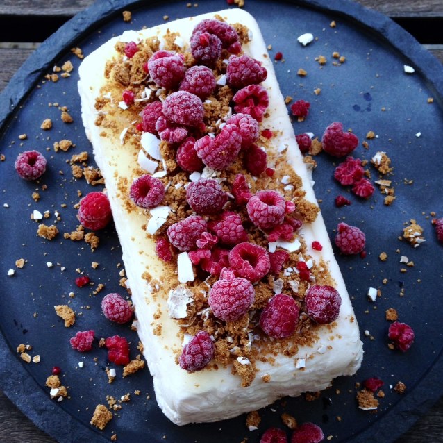 Raspberry Yoghurt Semifreddo With Gingerbread Crumbs