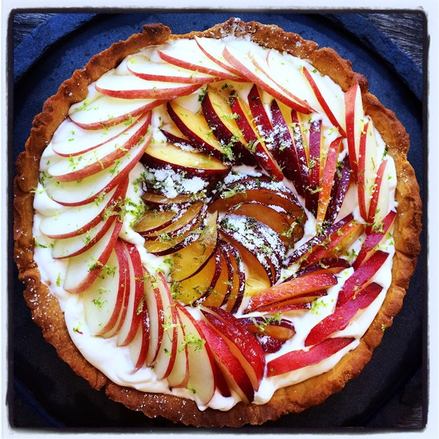 Summer Stone Fruit & Whipped Creme Fraiche Tart