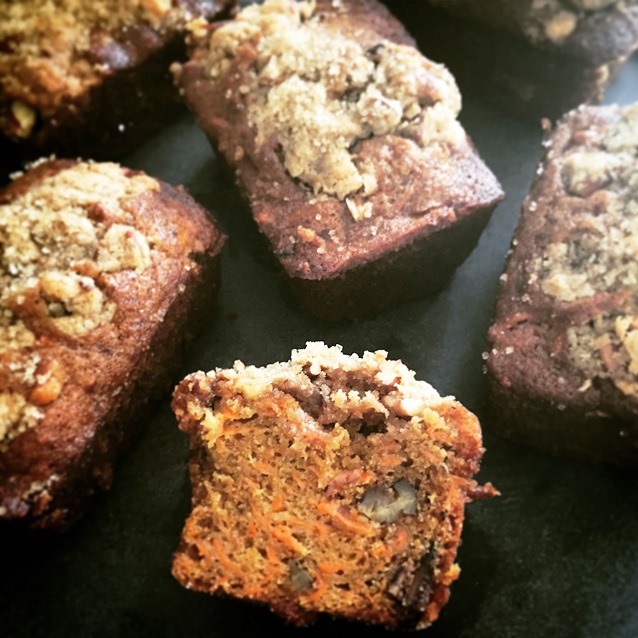 Little Carrot Muffin Loaves With Streusel Topping