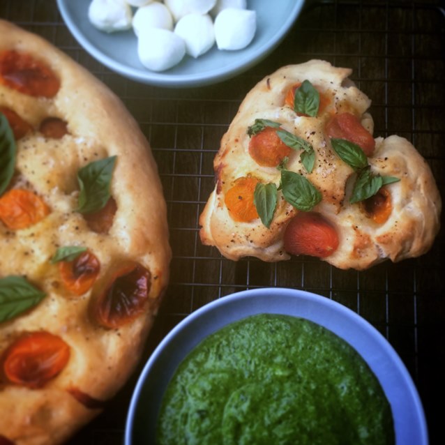 Roasted Cherry Tomato And Garlic Focaccia