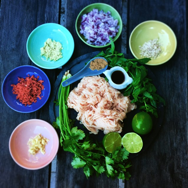 Larb Gao.Thai Chicken Salad.