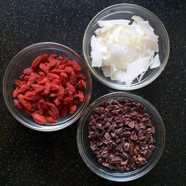 Black Forest Goji Berry, Cacao Nib and Flaked Coconut Trail Mix