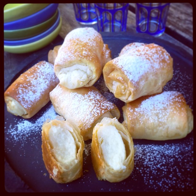 Little Greek Semolina Custard Phylo Cigars
